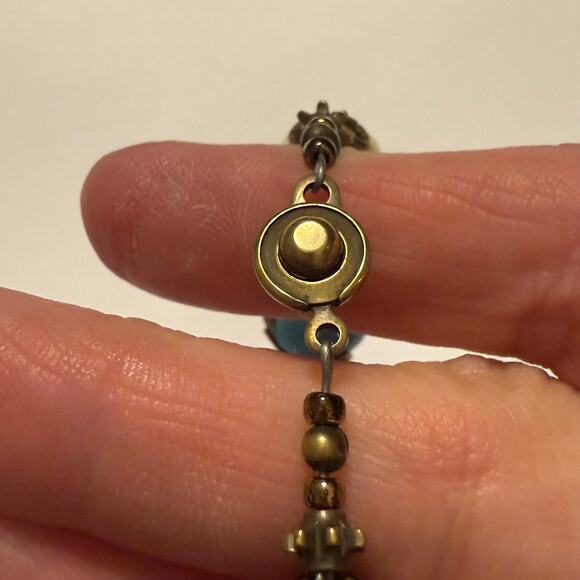 Unique Tibetan Coral Inlay Beaded Bracelet - Picture 6 of 10